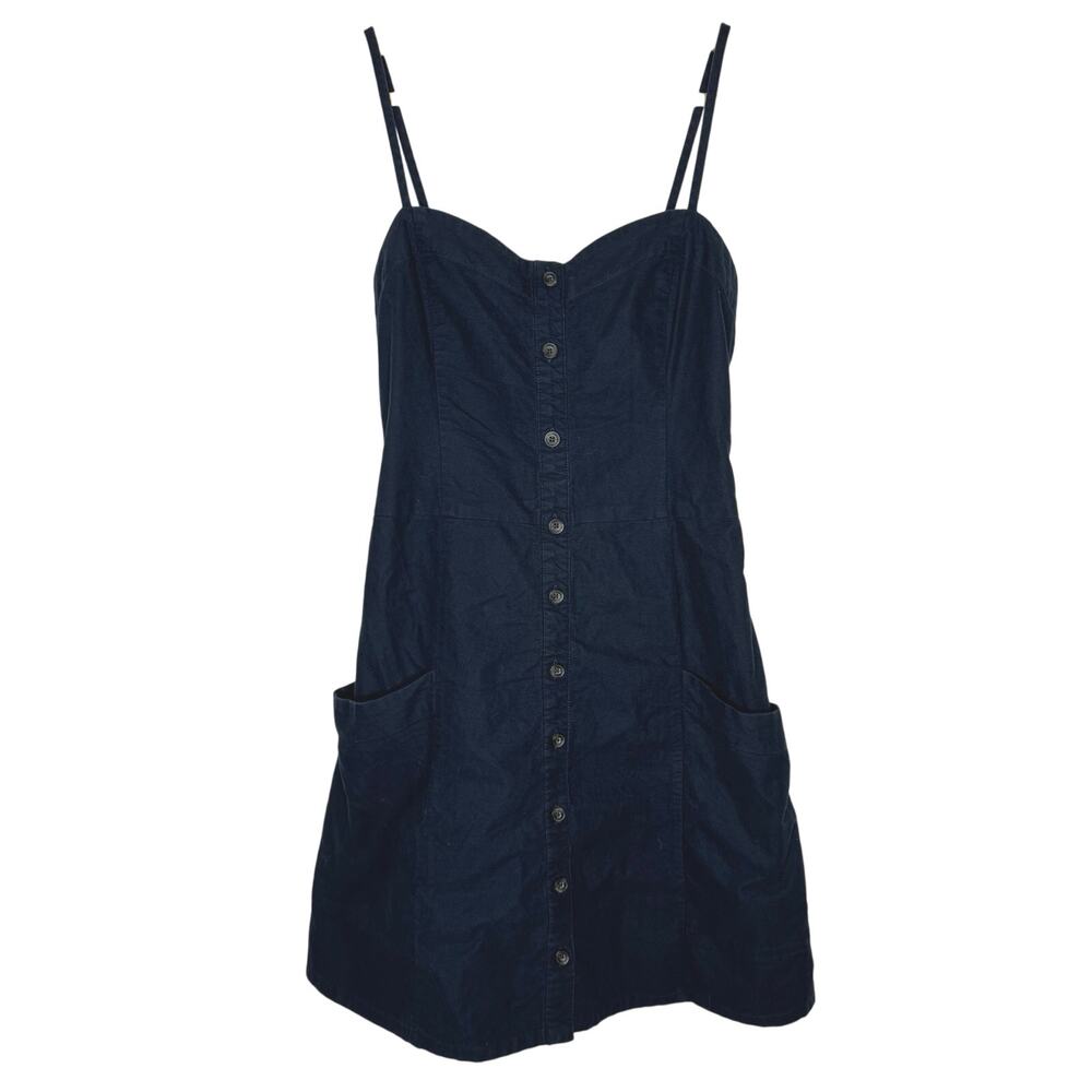 Abercrombie & Fitch Navy Button-Down Mini Dress Sweetheart size M